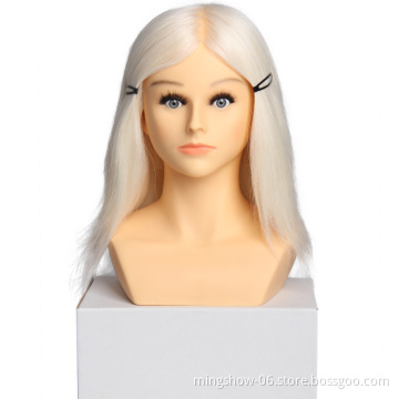 Fashionable training head 100% real hair,Hairdresser mannequine head with animal hair